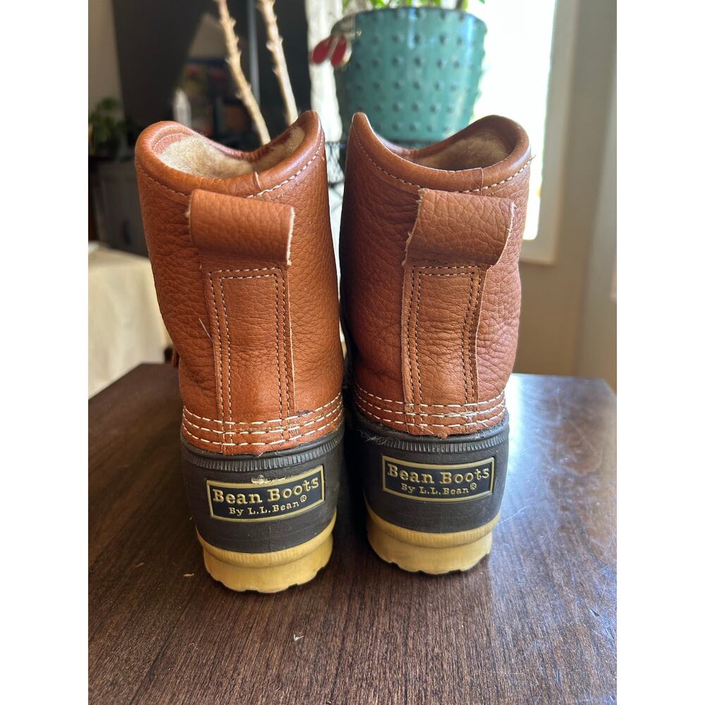 L.L. Bean Leather & sheepskin Lounger Duck Boots Sz 7 - Picture 5 of 9